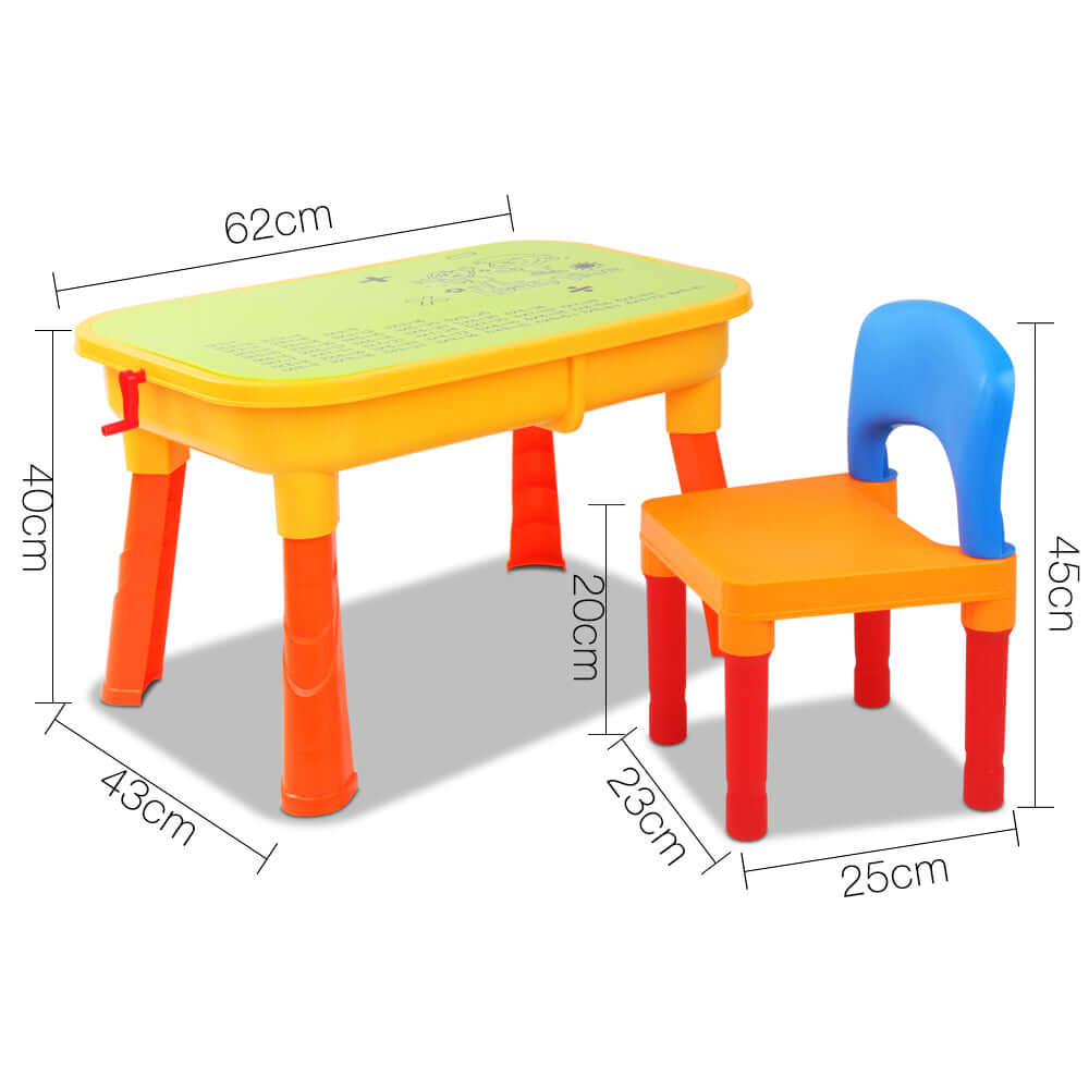 Keezi Kids Sandpit Pretend Play Set Sand Water Table Chair Outdoor Beach Toy - CastleToys.com.au