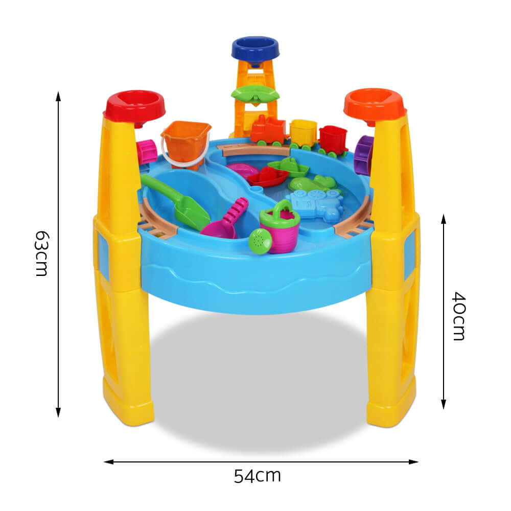 Keezi Kids Sandpit Pretend Play Set Water Sand Table Children Outdoor Toy Umbrella - CastleToys.com.au