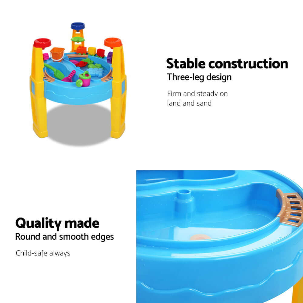 Keezi Kids Sandpit Pretend Play Set Water Sand Table Children Outdoor Toy Umbrella - CastleToys.com.au