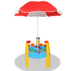 Keezi Kids Sandpit Pretend Play Set Water Sand Table Children Outdoor Toy Umbrella - CastleToys.com.au