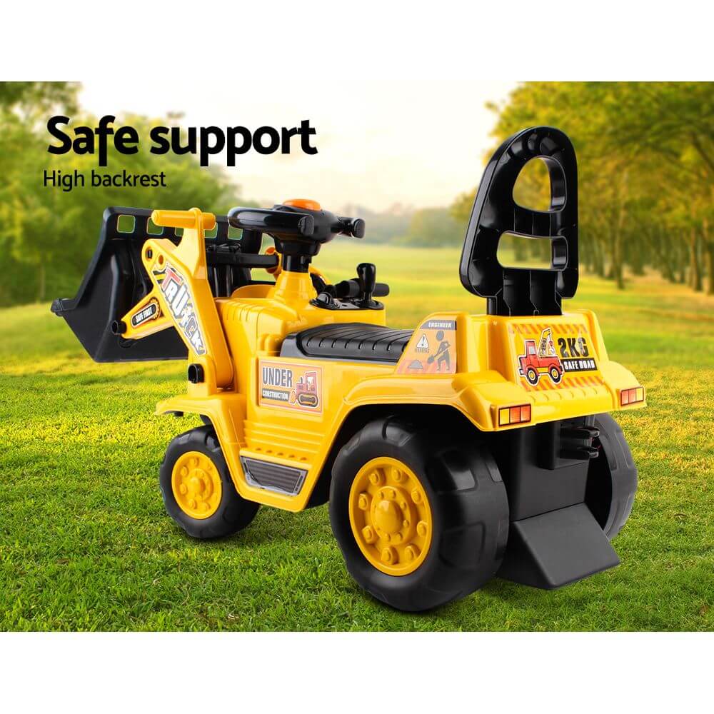 Keezi Ride On Car Toys Kids Excavator Bulldozer Sandpit Digger Car Pretend Play - CastleToys.com.au