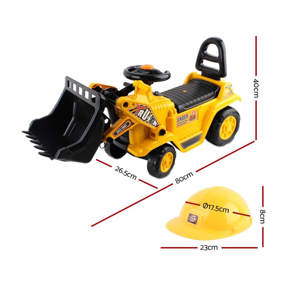 Keezi Ride On Car Toys Kids Excavator Bulldozer Sandpit Digger Car Pretend Play - CastleToys.com.au