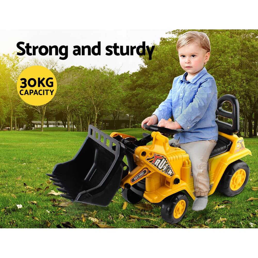 Keezi Ride On Car Toys Kids Excavator Bulldozer Sandpit Digger Car Pretend Play - CastleToys.com.au