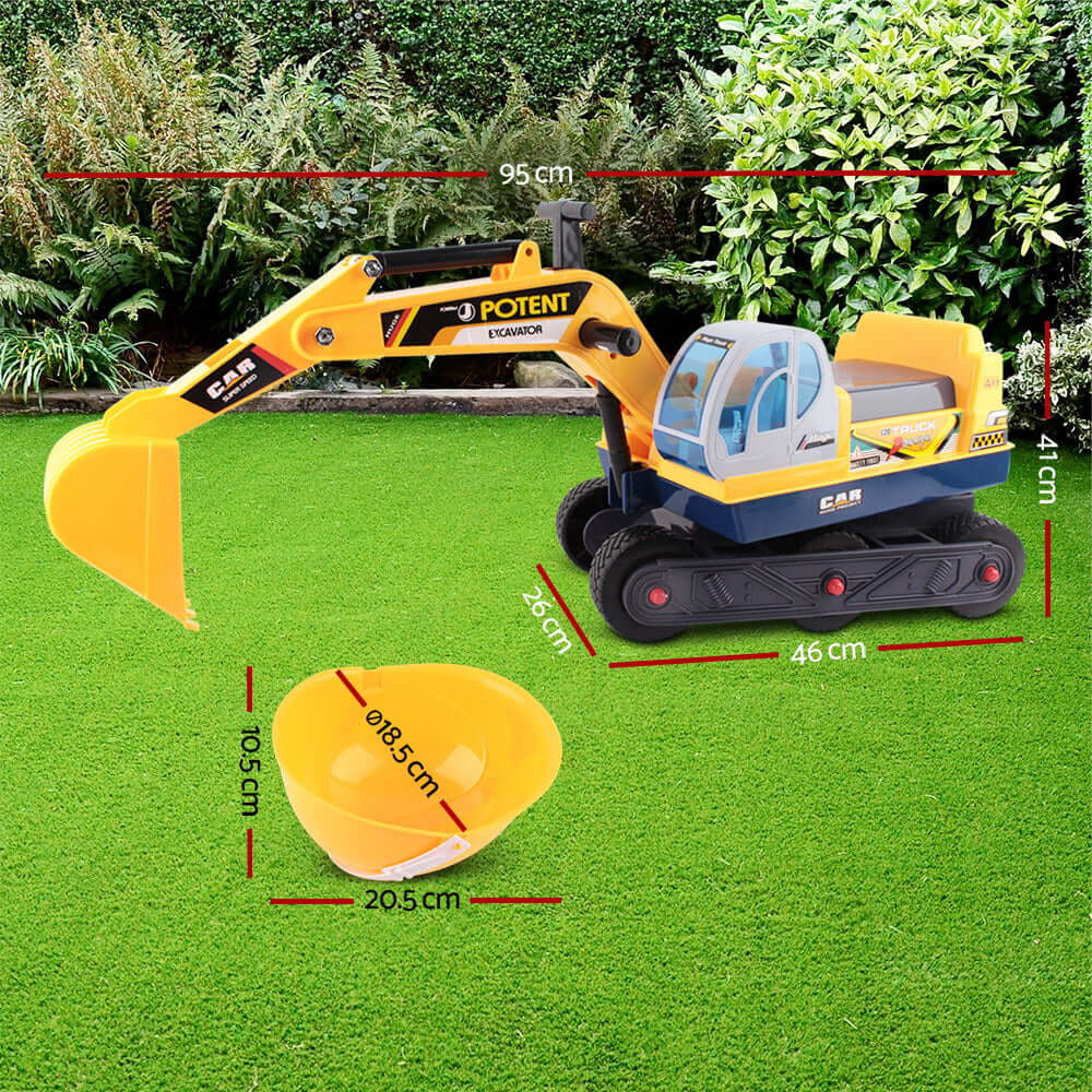 Keezi Ride On Car Toys Kids Excavator Digger Sandpit Bulldozer Car Pretend Play - CastleToys.com.au