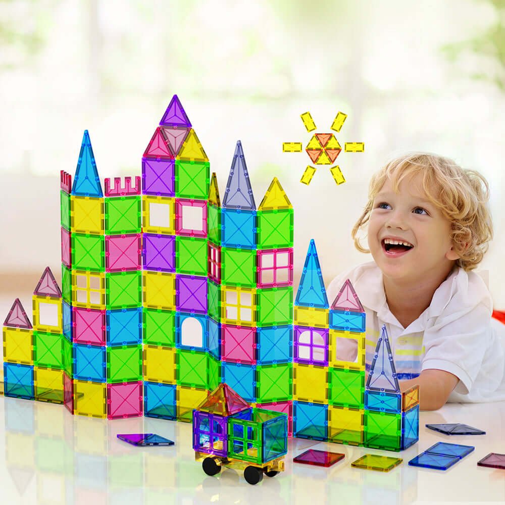 Kids Magnetic Tiles Blocks Building Educational Toys Children Gift - CastleToys.com.au