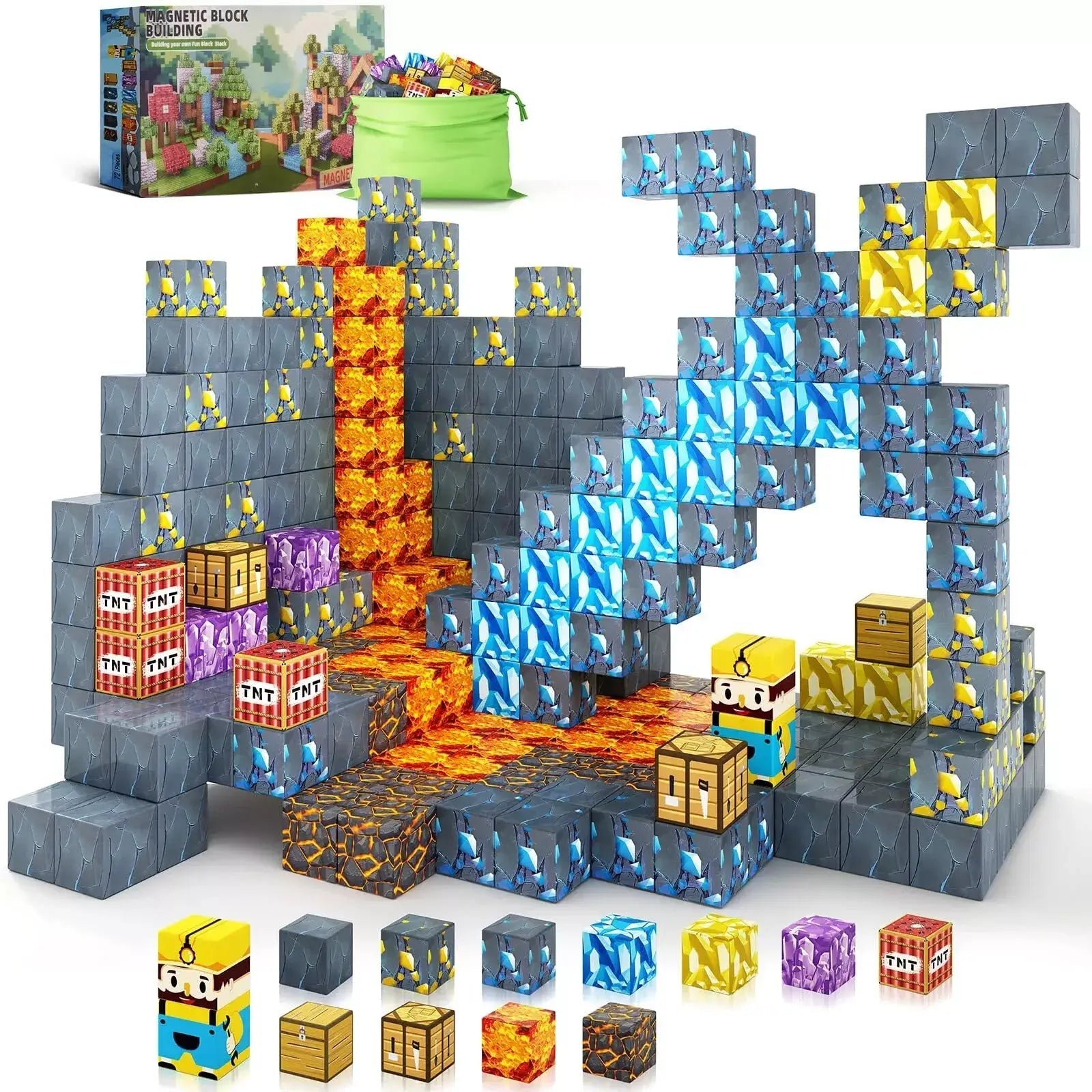 "Pixel Art - Inspired" Magnetic Building Blocks - CastleToys.com.au