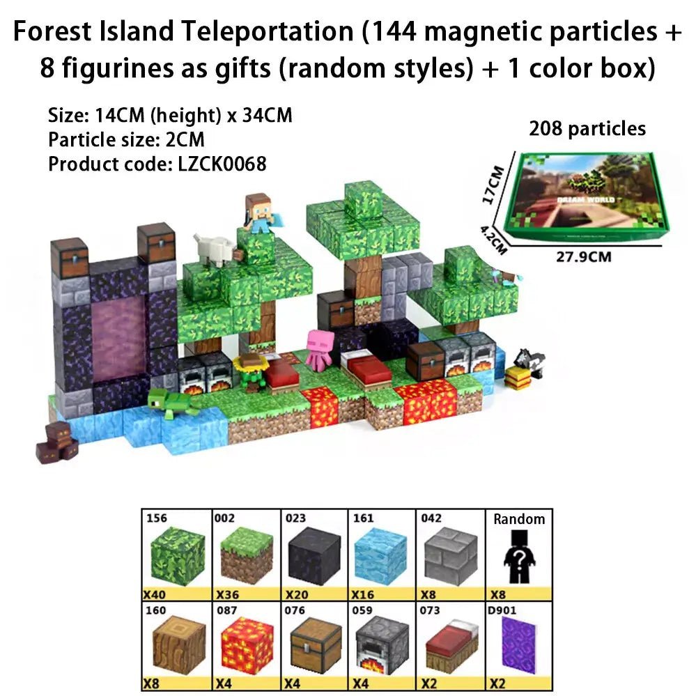 "Pixel Art - Inspired" Magnetic Building Blocks - CastleToys.com.au