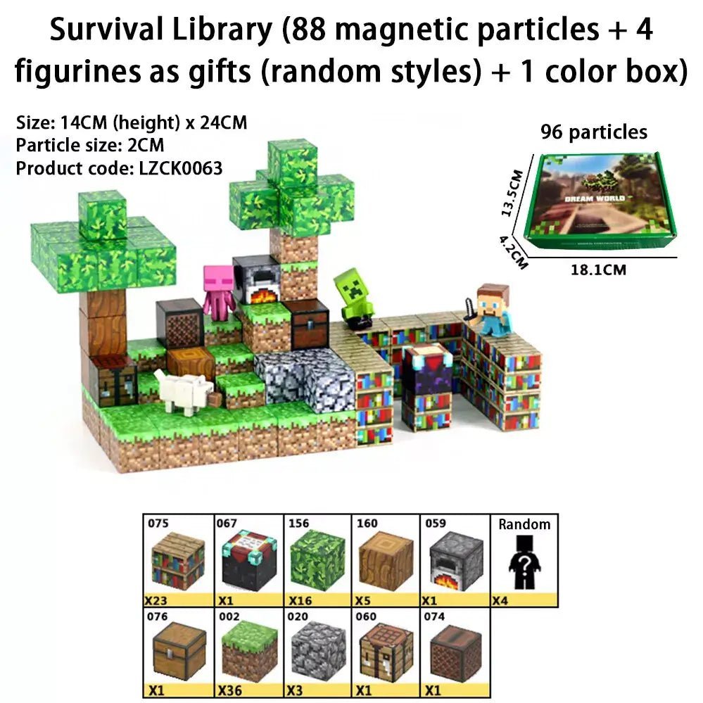 "Pixel Art - Inspired" Magnetic Building Blocks - CastleToys.com.au