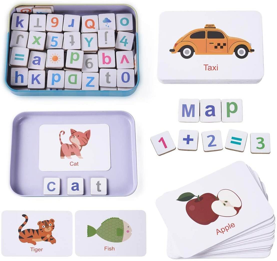 Wooden Magnetic Letters Numbers Alphabet Fridge Magnets Educational Toy Set Preschool Learning for 3 to 5 Years Kid Toddler - CastleToys.com.au